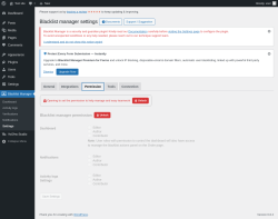 Page screenshot: Blacklist Manager → Settings → Permission