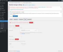 Page screenshot: Blacklist Manager → Settings → Tools
