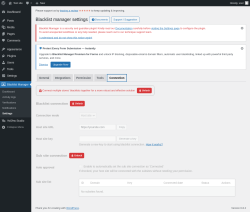 Page screenshot: Blacklist Manager → Settings → Connection