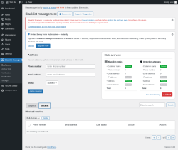 Page screenshot: Blacklist Manager → Blocklist