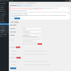 Page screenshot: Blacklist Manager → Notifications