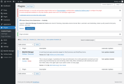 Page screenshot: Plugins ‹ Test site — WordPress