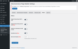 Page screenshot: WC Page Builder → WC Page Builder Options → Others