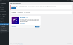 Page screenshot: WC Page Builder → Recommendations