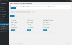 Page screenshot: WC Page Builder → WC Page Builder Options → Buy Pro