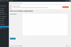 Page screenshot: Analytics Settings ‹ Test site — WordPress