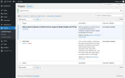 Page screenshot: Plugins ‹ Test site — WordPress
