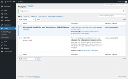 Page screenshot: Plugins ‹ Test site — WordPress