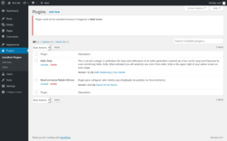 Page screenshot: Plugins &lsaquo; Test site &mdash; WordPress