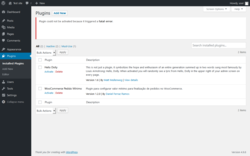 Page screenshot: Plugins &lsaquo; Test site &mdash; WordPress