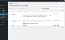 Page screenshot: Plugins &lsaquo; Test site &mdash; WordPress