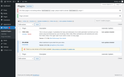 Page screenshot: Plugins &lsaquo; Test site &mdash; WordPress