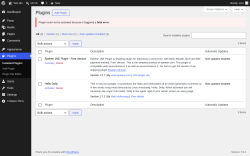 Page screenshot: Plugins &lsaquo; Test site &mdash; WordPress