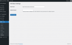 Page screenshot: Settings &rarr; WCSlack