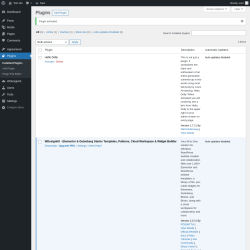 Page screenshot: Plugins ‹ Test site — WordPress