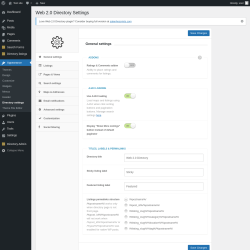 Page screenshot: Appearance → Directory settings