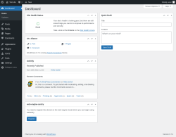 Page screenshot: Dashboard &lsaquo; Test site &mdash; WordPress