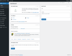 Page screenshot: Dashboard &lsaquo; Test site &mdash; WordPress