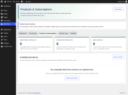 Page screenshot: Web Plura &rarr; Products & Subscriptions