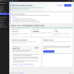 Page screenshot: Web Plura &rarr; Cloud Connection