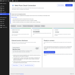 Page screenshot: Web Plura &rarr; Cloud Connection