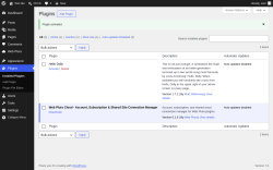 Page screenshot: Plugins &lsaquo; Test site &mdash; WordPress