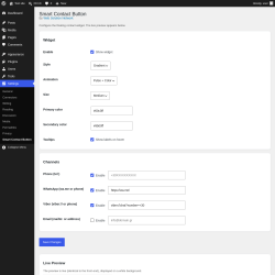 Page screenshot: Settings &rarr; Smart Contact Button