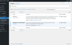 Page screenshot: Plugins &lsaquo; Test site &mdash; WordPress