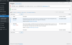 Page screenshot: Plugins ‹ Test site — WordPress