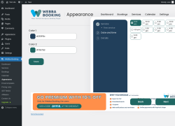 Page screenshot: Webba Booking → Appearance