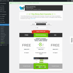 Page screenshot: Webba Booking → Upgrade  ➤