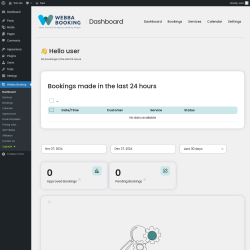 Page screenshot: Webba Booking