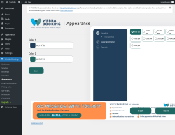 Page screenshot: Webba Booking → Appearance