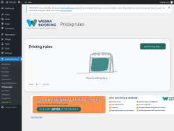 Page screenshot: Webba Booking → Pricing rules