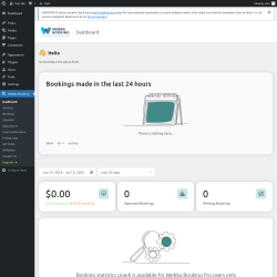 Page screenshot: Webba Booking