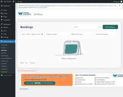 Page screenshot: Webba Booking → Bookings