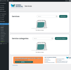 Page screenshot: Webba Booking → Services