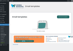 Page screenshot: Webba Booking → Email templates
