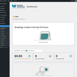 Page screenshot: Webba Booking