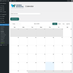 Page screenshot: Webba Booking → Calendar