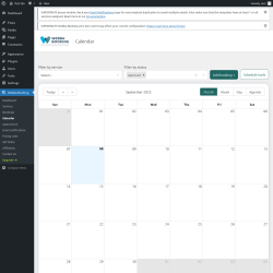 Page screenshot: Webba Booking → Calendar