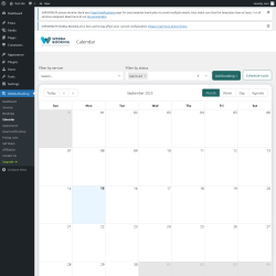 Page screenshot: Webba Booking → Calendar