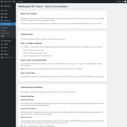 Page screenshot: PDF Search &rarr; Help