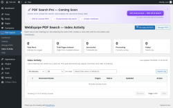 Page screenshot: PDF Search &rarr; Index Activity
