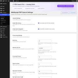 Page screenshot: PDF Search &rarr; Settings