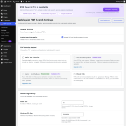 Page screenshot: PDF Search &rarr; Settings