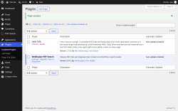 Page screenshot: Plugins &lsaquo; Test site &mdash; WordPress