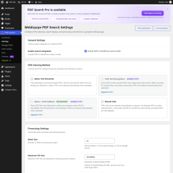 Page screenshot: PDF Search &rarr; Settings