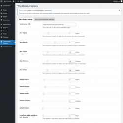 Page screenshot: WebHotelier Options
