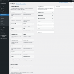 Page screenshot: Widgets ‹ Test site — WordPress